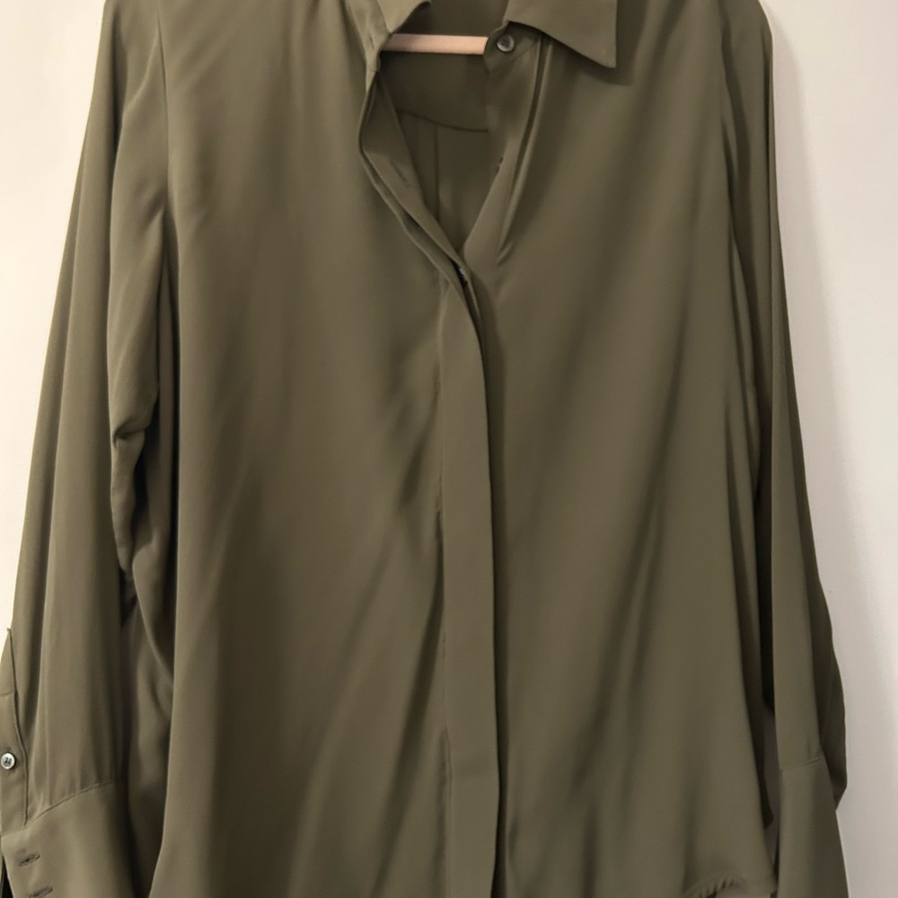Numi Simone Button-Up Blouse Olive Green Women's Blouse